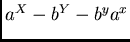 $a\sp X-b\sp Y-b\sp ya\sp x$